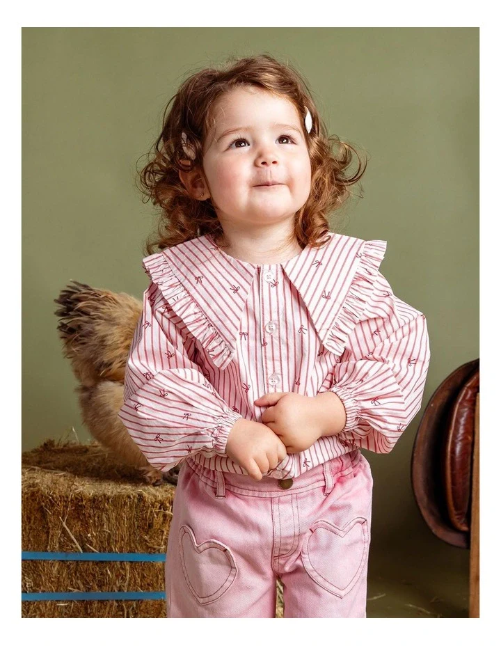 Animal Crackers - Bow Shirt - Pink