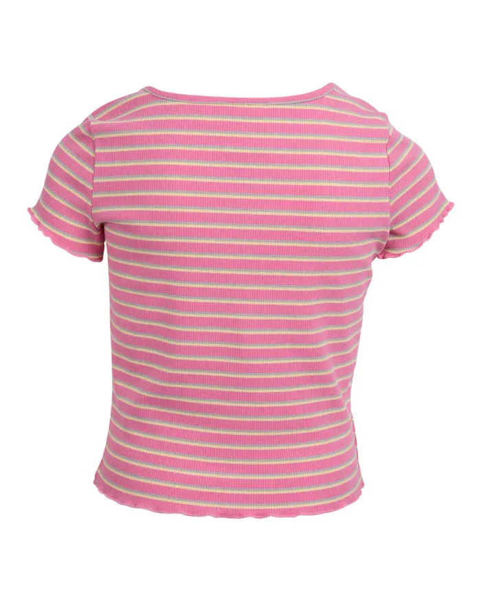 Eve Girl - Lottie Rib Tee - Pink - Kids Size 3-7 - Image 3