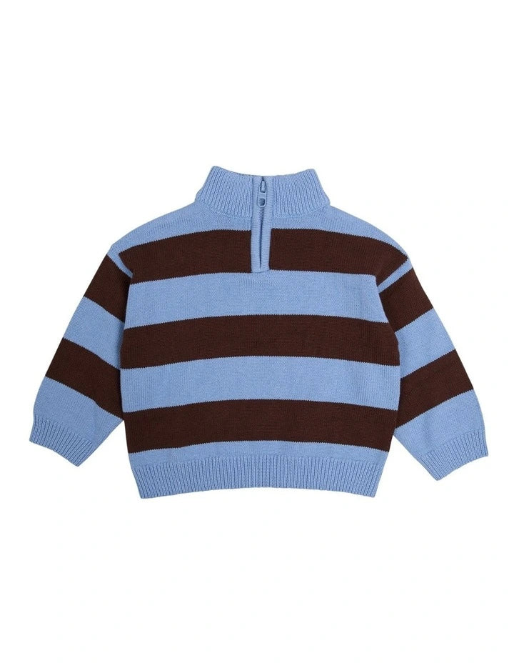 Animal Crackers - Orbit 1/4 Zip Knit - Stripe - Image 2
