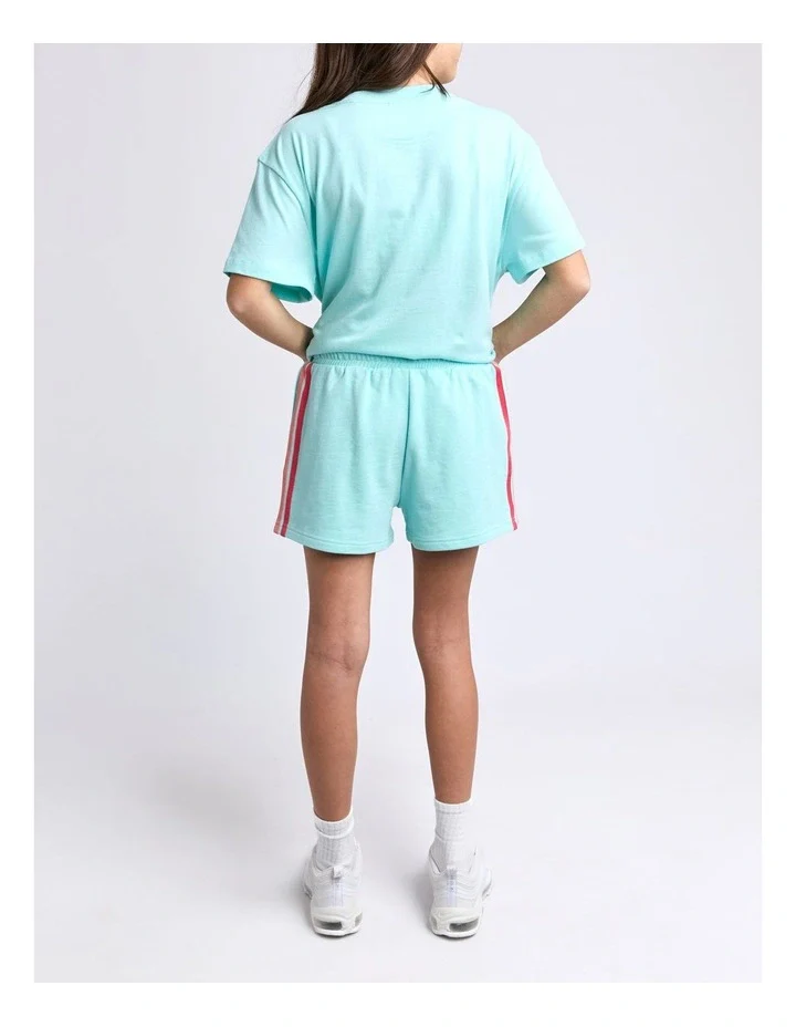 Eve Girl - Retro Fleece Short - Blue - Kids Size 8-14 - Image 4