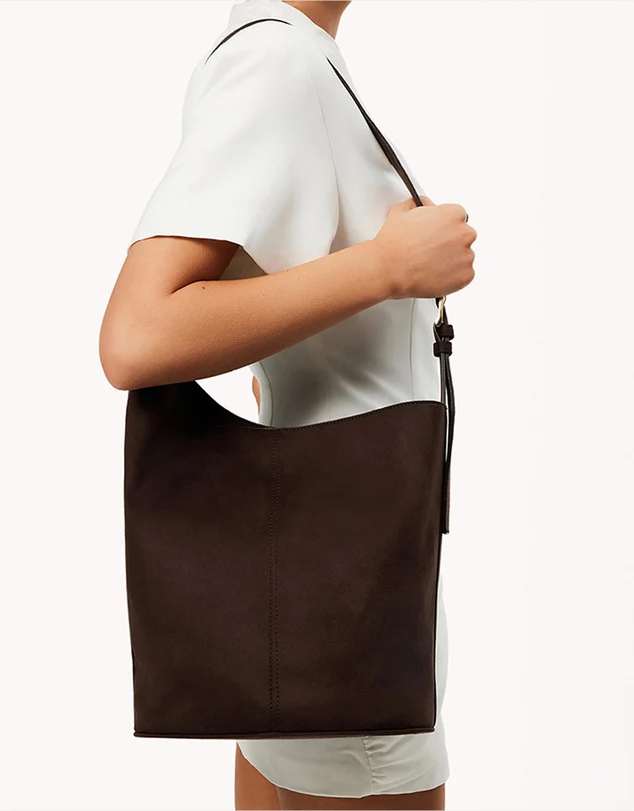 Billini - Genna Shoulder Bag - Dark Cacao Suede - Image 2