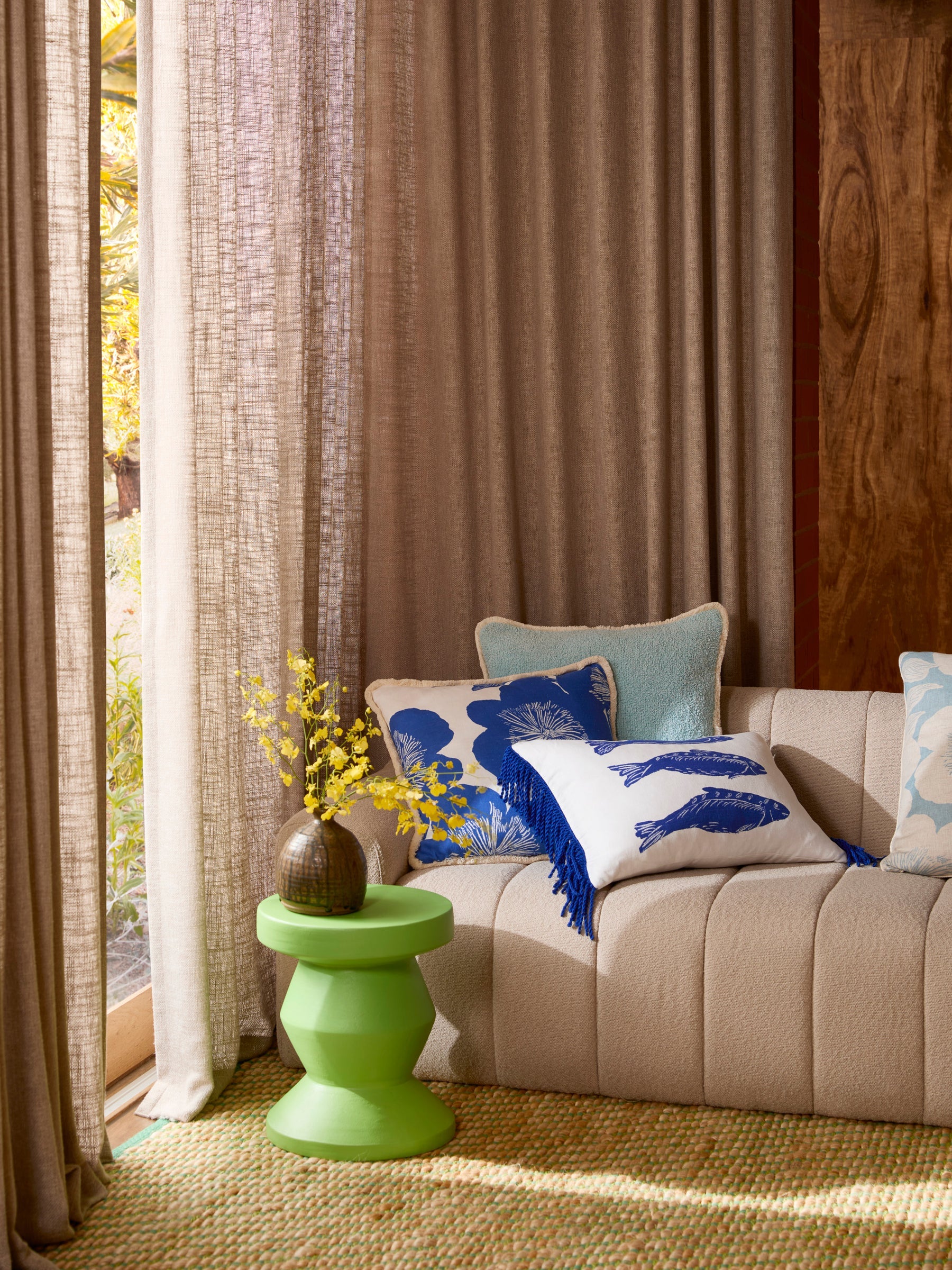 Bonnie & Neil - LOCAL PICK UP ONLY - Jardin Blue Cushion - 50cm - Image 3