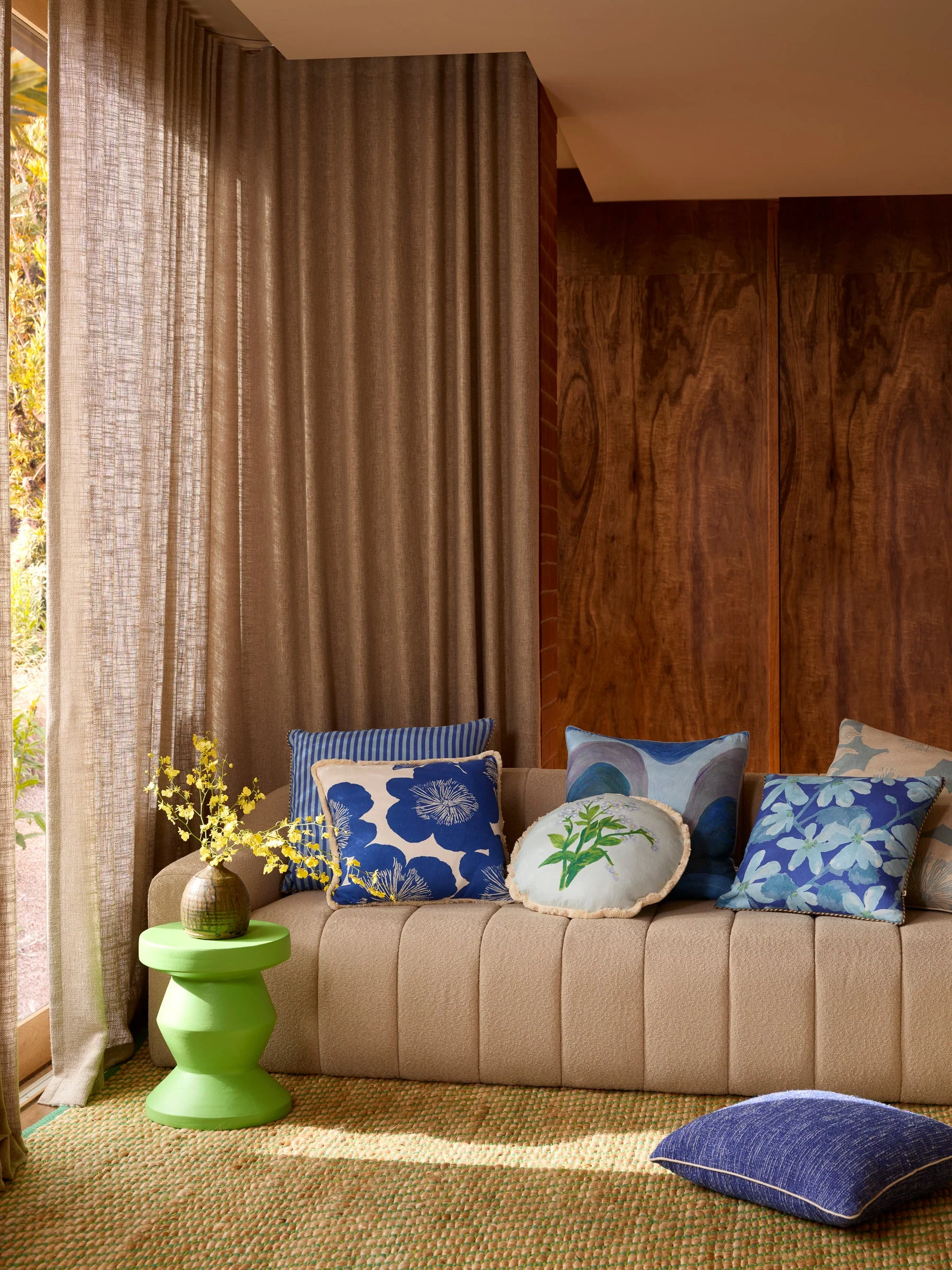 Bonnie & Neil - LOCAL PICK UP ONLY - Jardin Blue Cushion - 50cm - Image 4