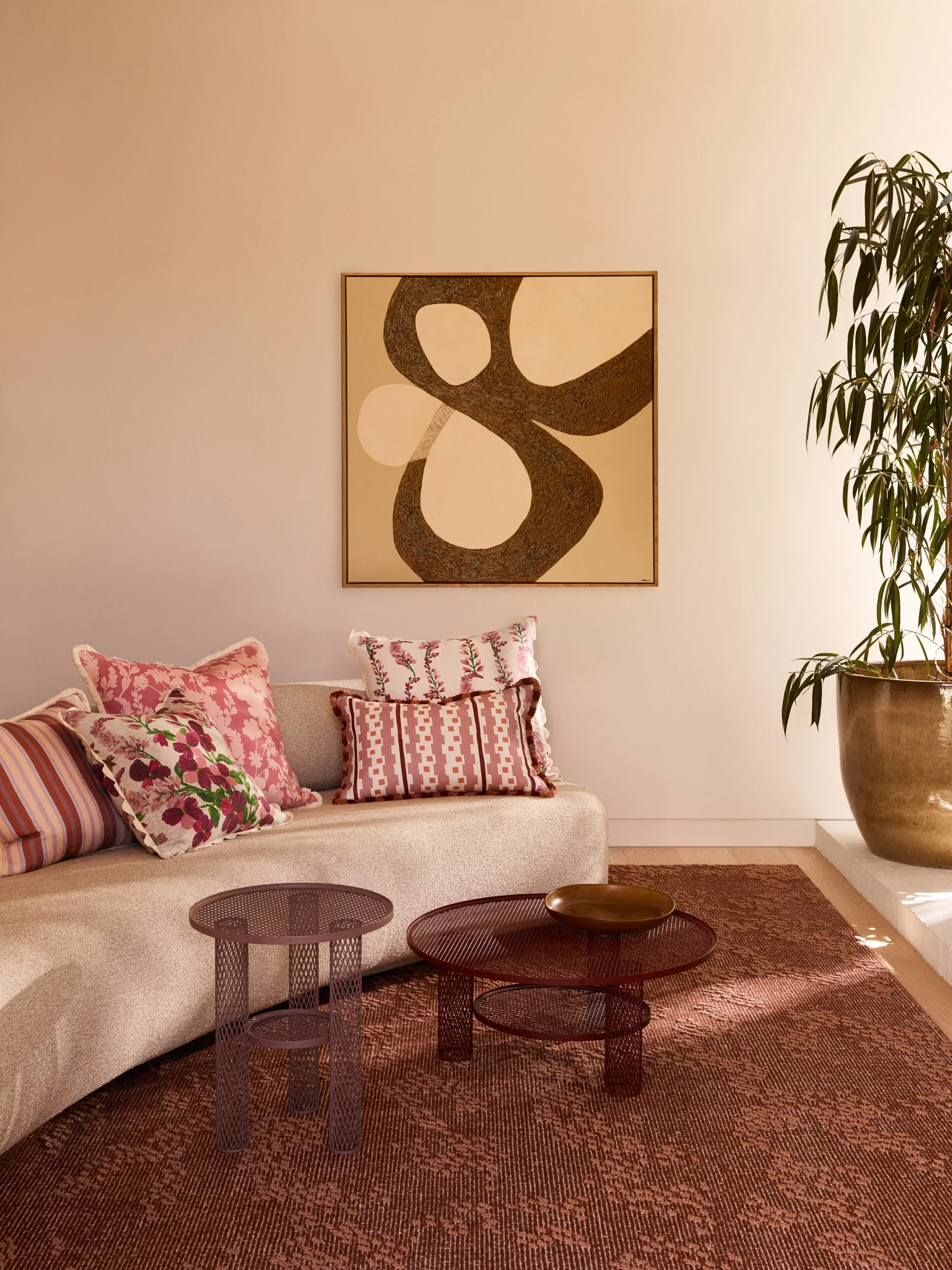 Bonnie & Neil - LOCAL PICK UP ONLY - Lupin Multi Linen Cushion - 50cm - Image 3