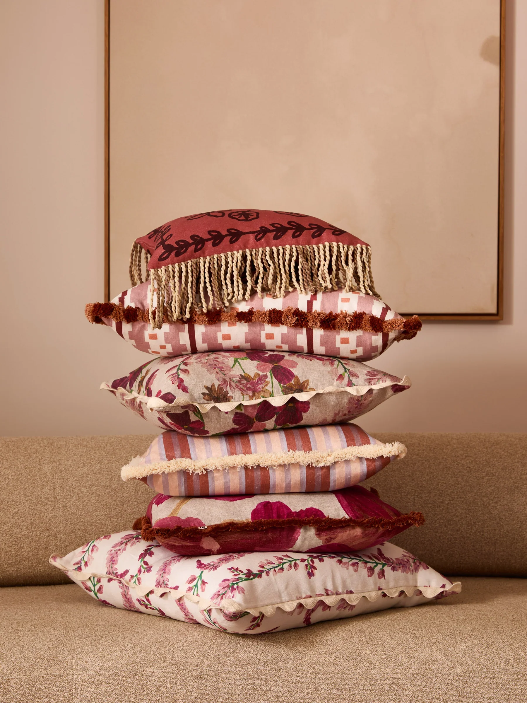 Bonnie & Neil - LOCAL PICK UP ONLY - Lupin Multi Linen Cushion - 50cm - Image 4