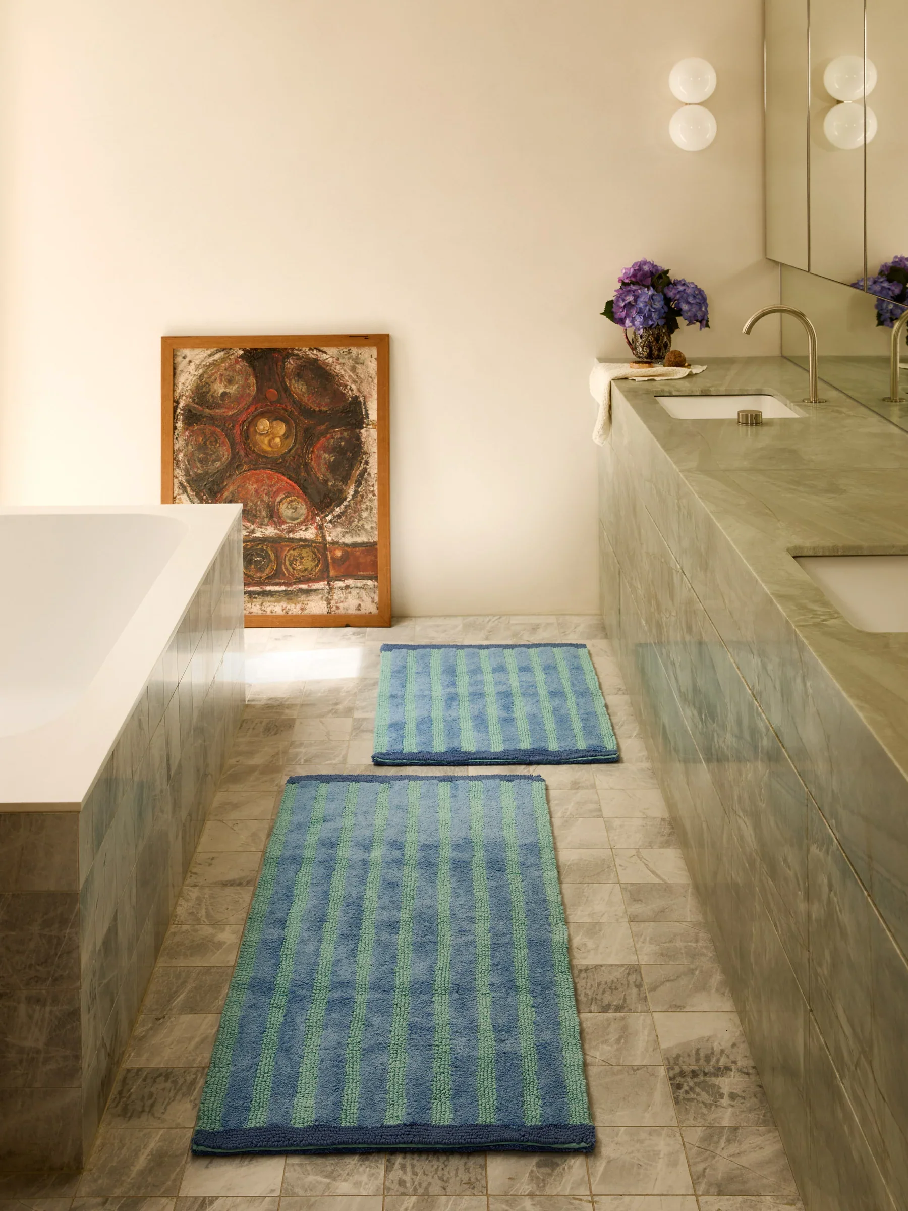 Bonnie & Neil - Stripe Blue Bath Mat