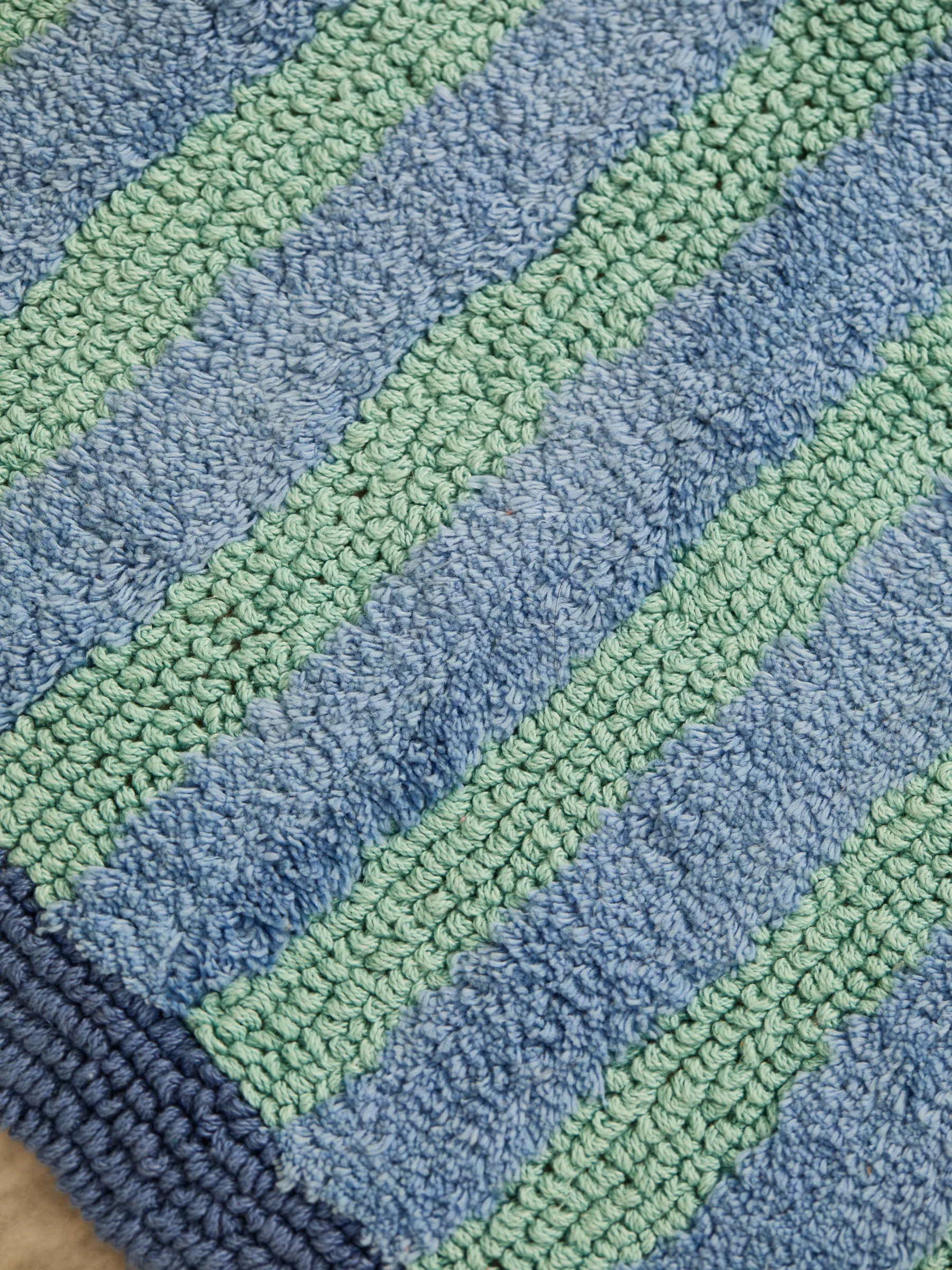 Bonnie & Neil - Stripe Blue Bath Mat - Image 3