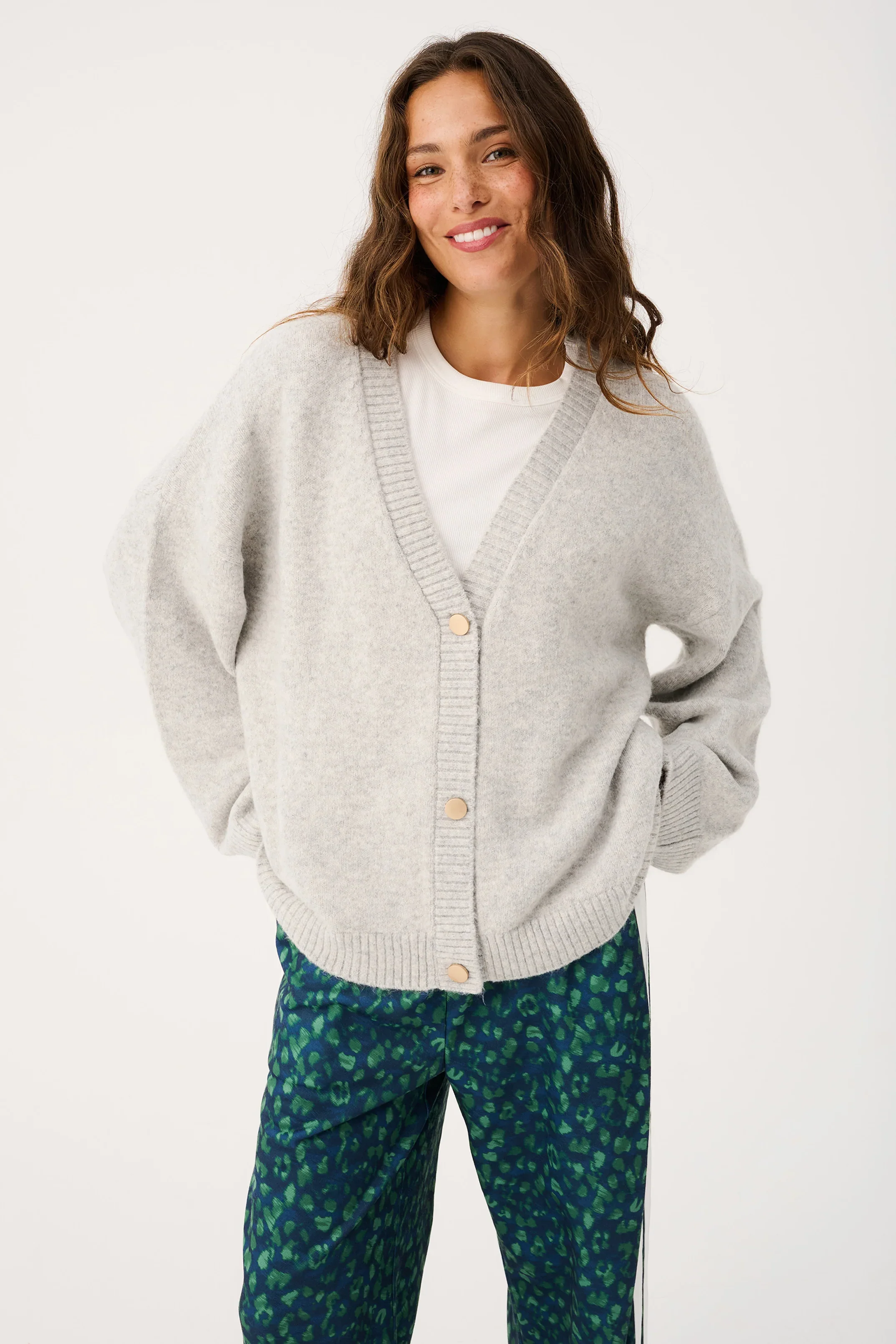 Cartel & Willow - Adela Knit Cardi - Grey Marle - Image 3