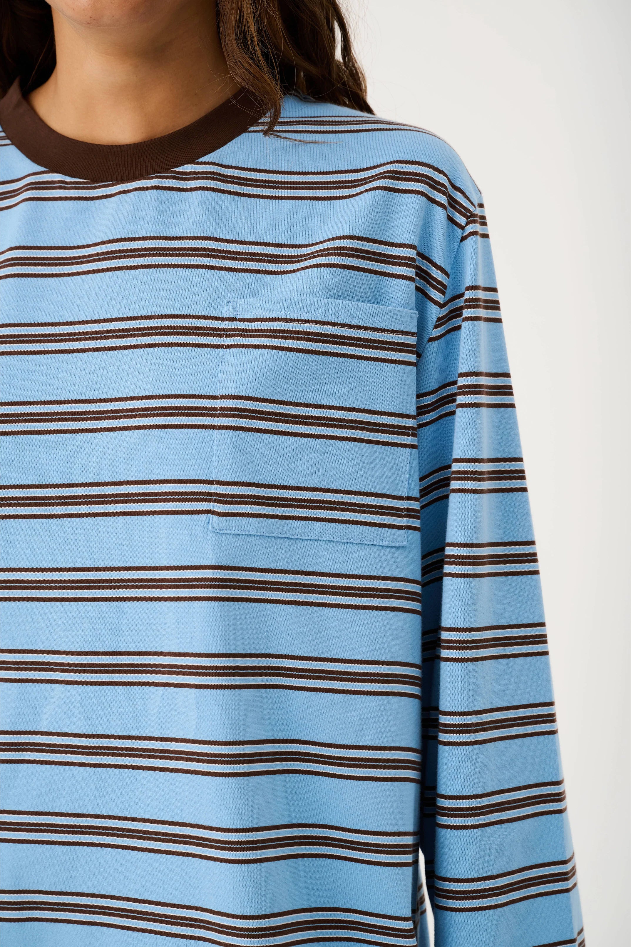 Cartel & Willow - Harley Long Sleeve - Truffle/Ice Stripe - Image 3