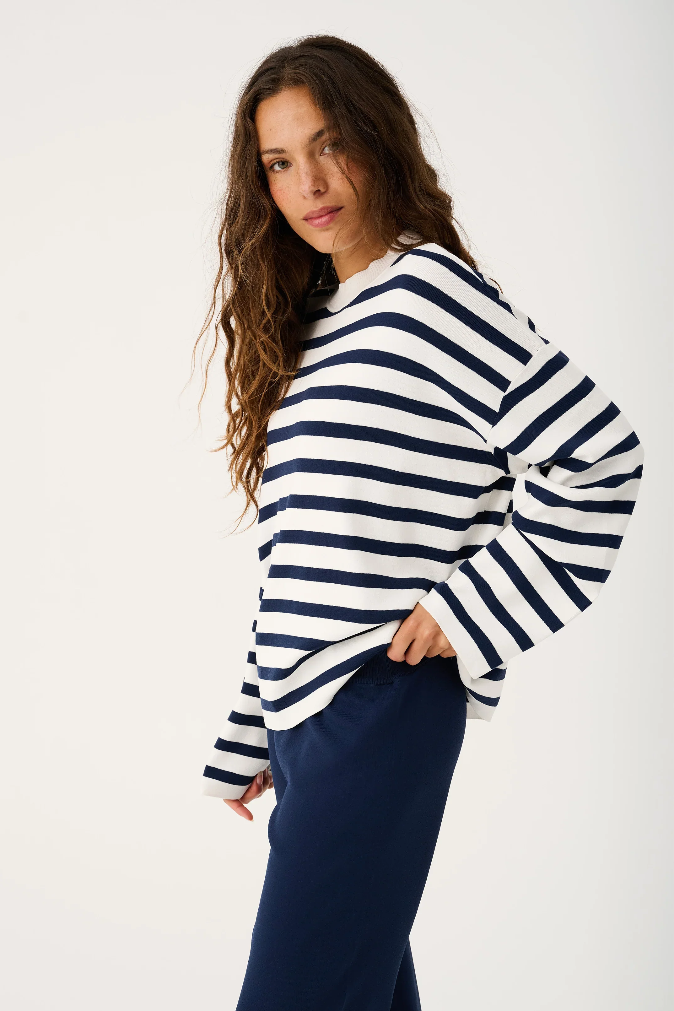Cartel & Willow - Rae Knit - Navy Stripe - Image 2