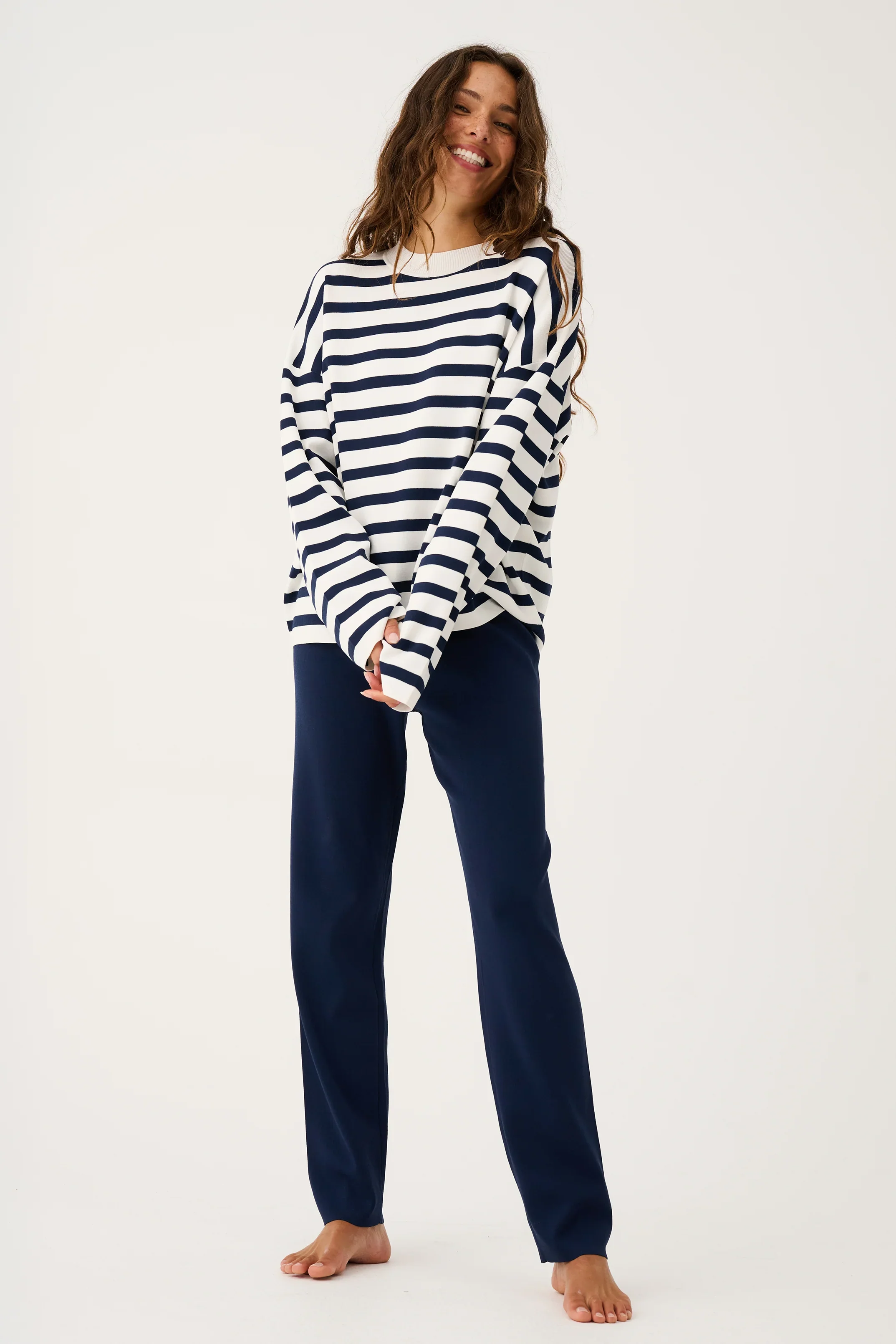 Cartel & Willow - Rae Knit - Navy Stripe - Image 3