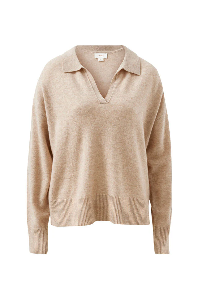 Ceres Life - Bec Knit Collared Pullover - Oat Marle - Image 2