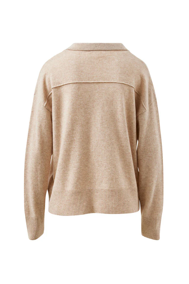 Ceres Life - Bec Knit Collared Pullover - Oat Marle - Image 3