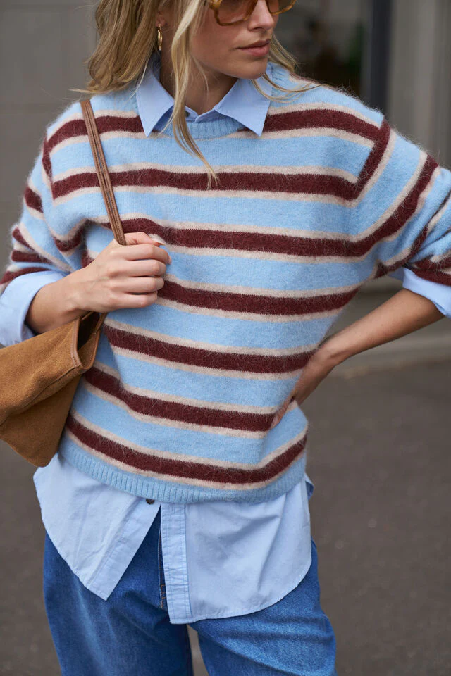 Ceres Life - Bonnie Lofty Knit - Blue Stripe