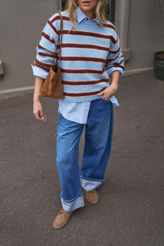 Ceres Life - Bonnie Lofty Knit - Blue Stripe - Image 4