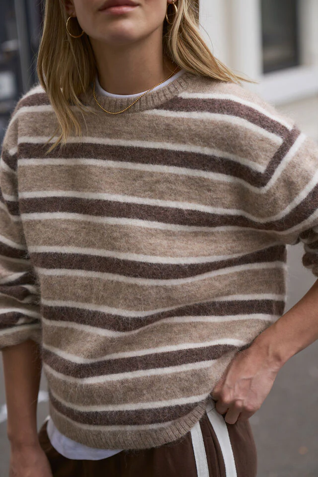 Ceres Life - Bonnie Lofty Knit - Oat Marle Stripe - Image 3