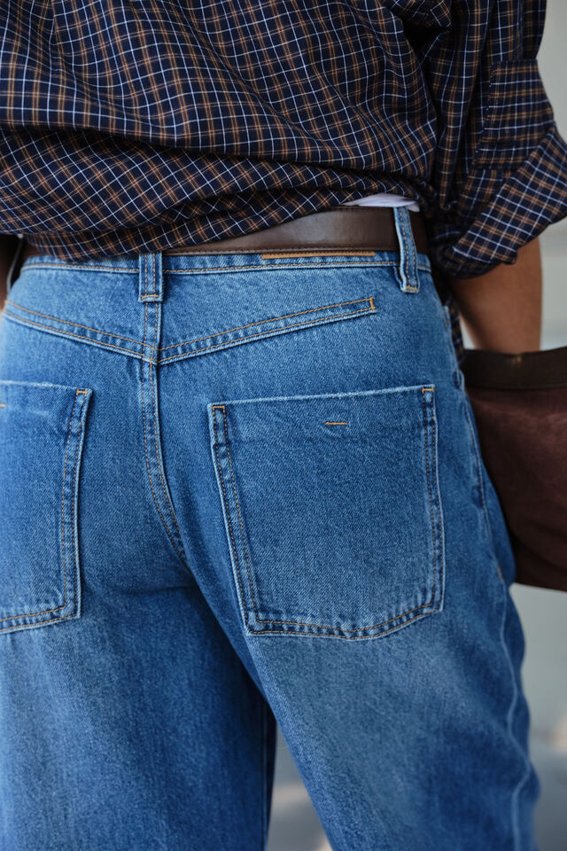 Ceres Life - Frannie Cuffed Barrel Jean - Fresh Indigo - Image 3