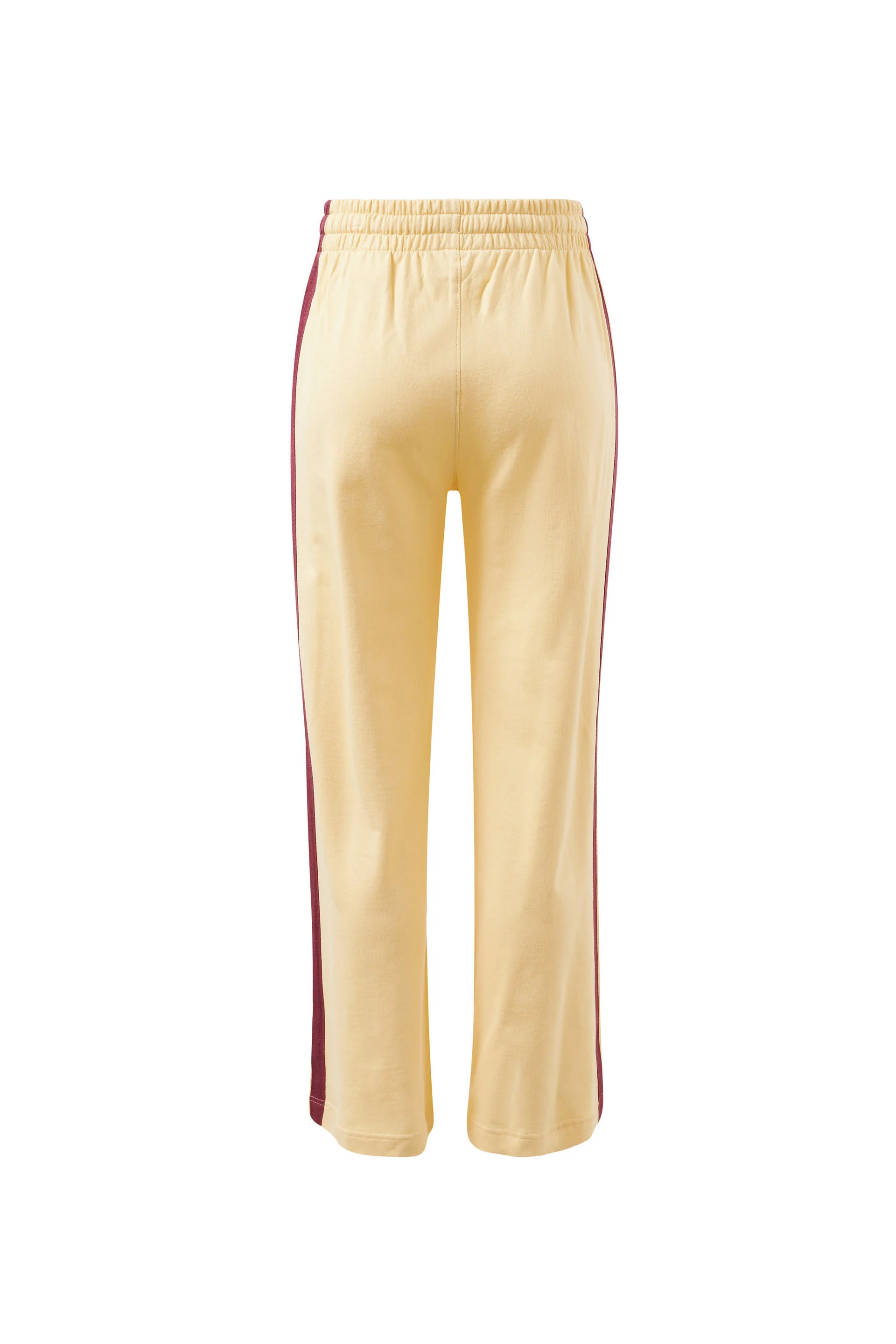 Ceres Life - Gigi Wide Leg Terry Trackpant - Butter Washed Burgundy Side Stripe - Image 5