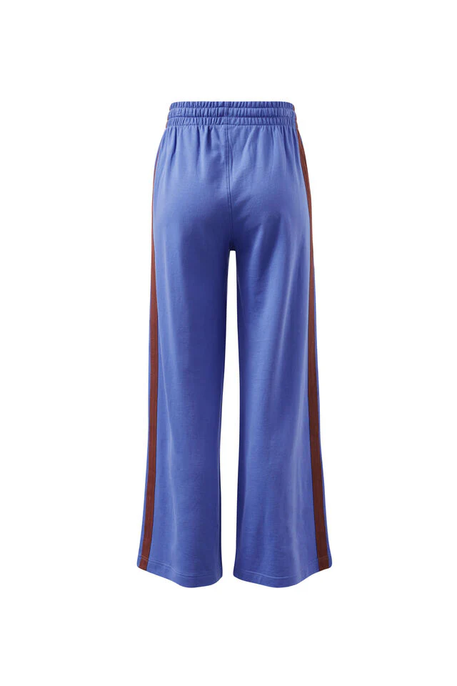 Ceres Life - Gigi Wide Leg Terry Trackpant - Vintage Blue Mixed Side Stripe - Image 5