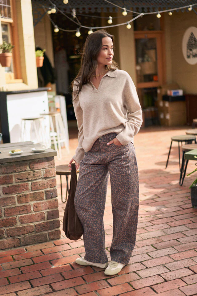 Ceres Life - Harper Barrel Jean - Leopard