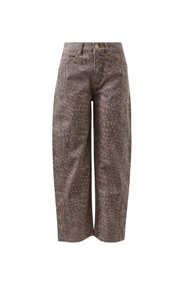 Ceres Life - Harper Barrel Jean - Leopard - Image 4