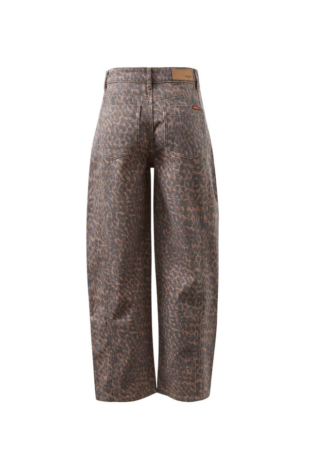 Ceres Life - Harper Barrel Jean - Leopard - Image 5