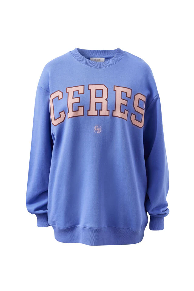 Ceres Life - Isla Oversized Slouchy Crew - Vintage Blue Pink Clay Burnt Toffee Heritage - Image 5