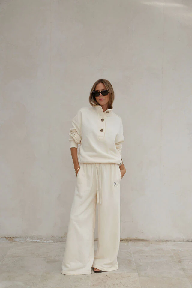 Ceres Life - Ivy Wide Leg Trackpant - Marshmellow