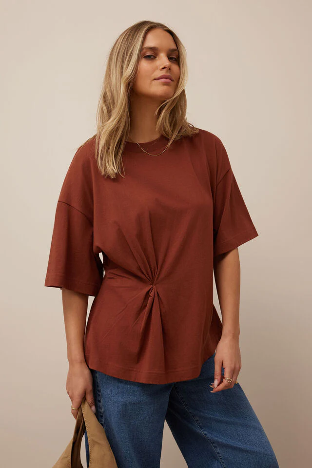 Ceres Life - Kaia Twist Tee - Ginger