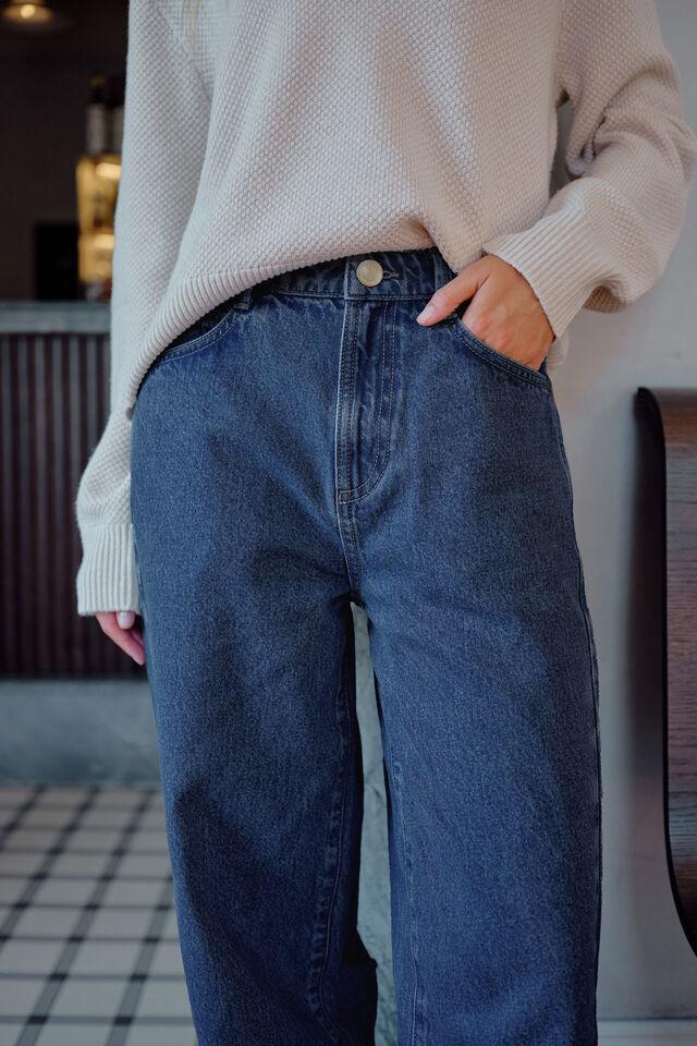 Ceres Life - Leah Tapered Barrel Jean - Fresh Indigo - Image 2