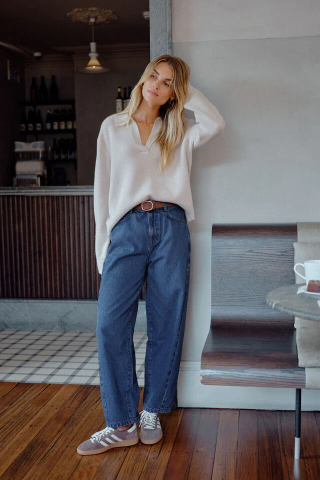 Ceres Life - Leah Tapered Barrel Jean - Fresh Indigo - Image 4