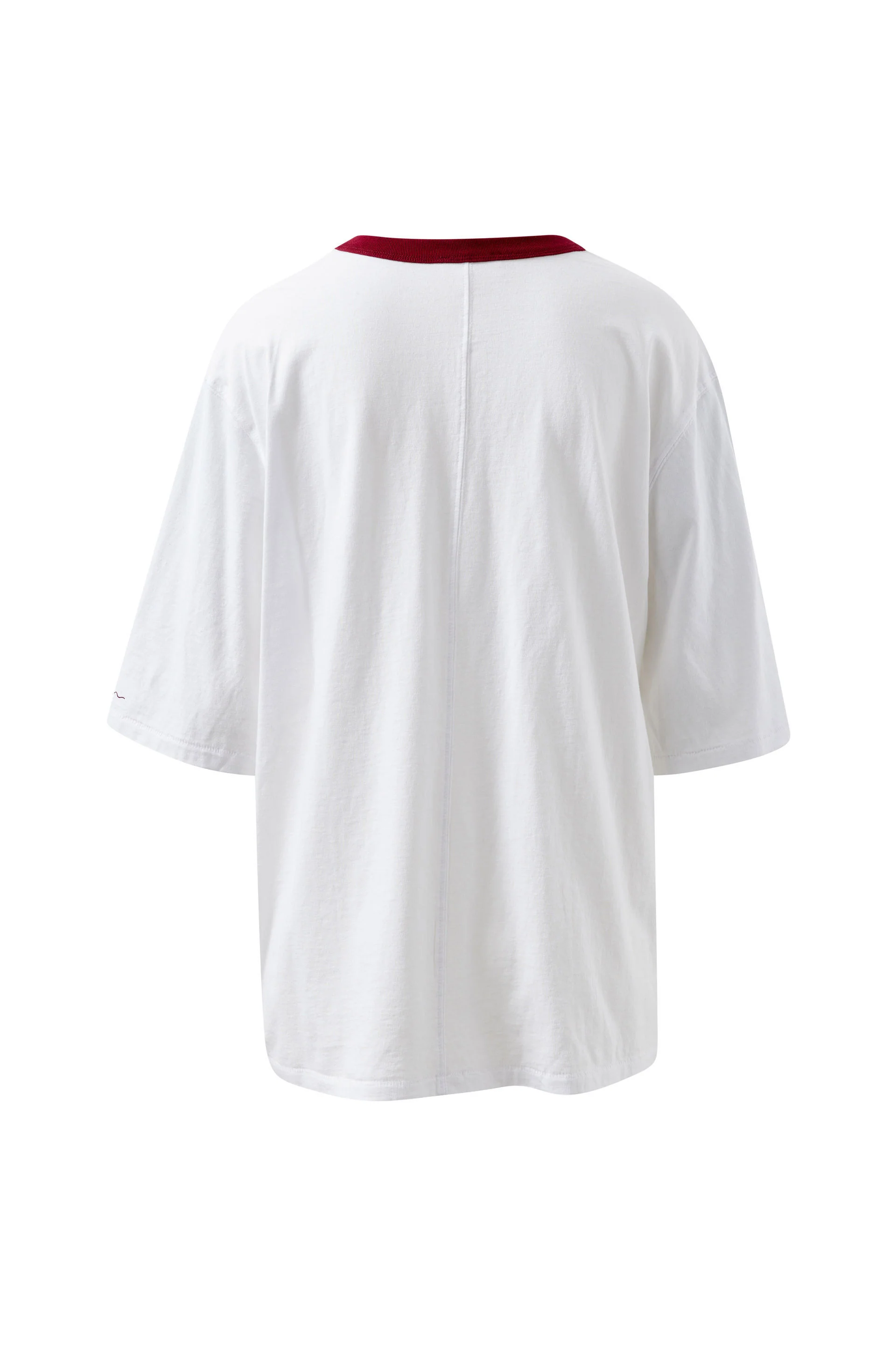 Ceres Life - Liv Oversized Tee - White/Burgundy Sport Club - Image 3