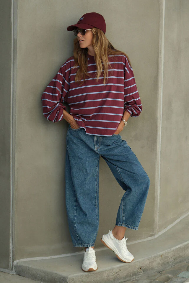 Ceres Life - Maggie Tapered Barrel Jean - Fresh Indigo - Image 4