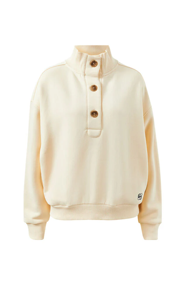 Ceres Life - Marli Button Sweat - Marshmellow - Image 3