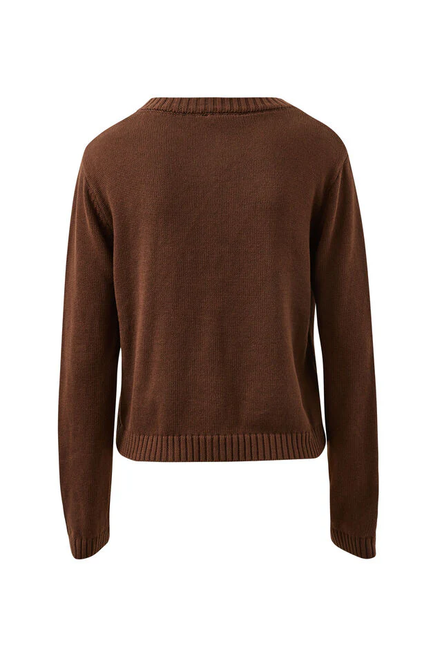 Ceres Life - Nelly Long Sleeve Knit - Chocolate - Image 3