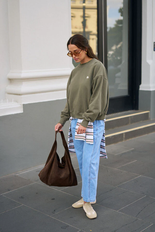 Ceres Life - Quinn Slouchy Crew - Washed Olive - Image 2