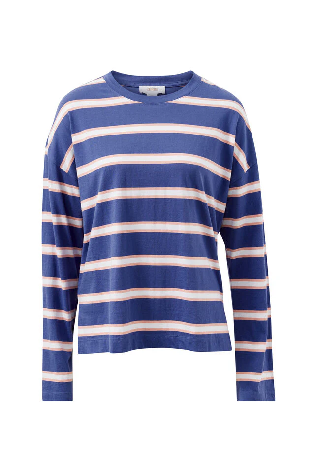 Ceres Life - Scout Slouchy Long Sleeve Tee - Washed Navy/Pink Clay - Image 4