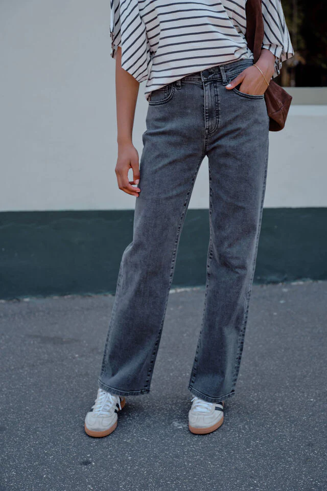 Ceres Life - Sydney Straight Leg Jean - Washed Black - Image 3