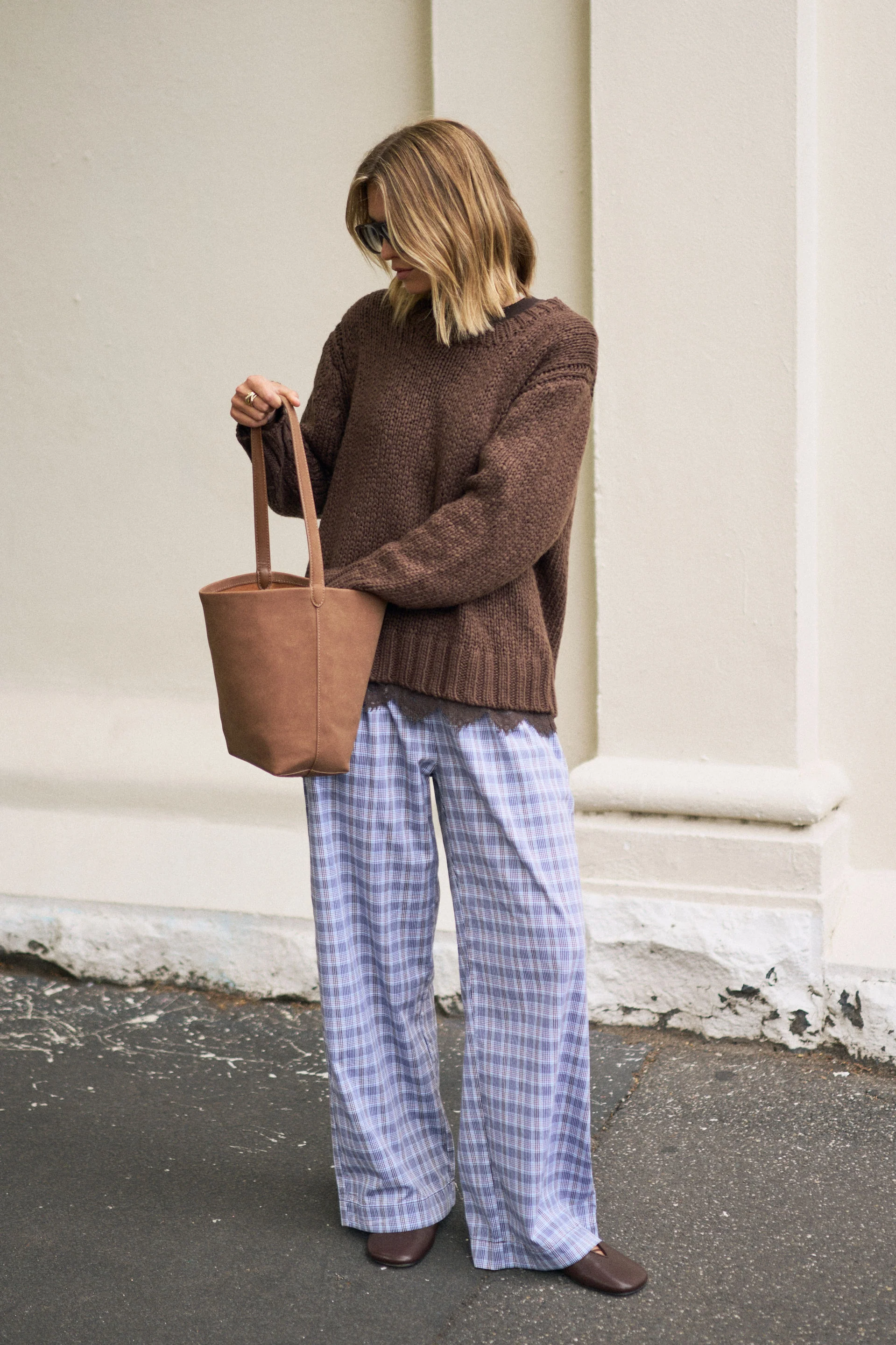 Ceres Life - The Lounge Pant - Blue Chocolate Check