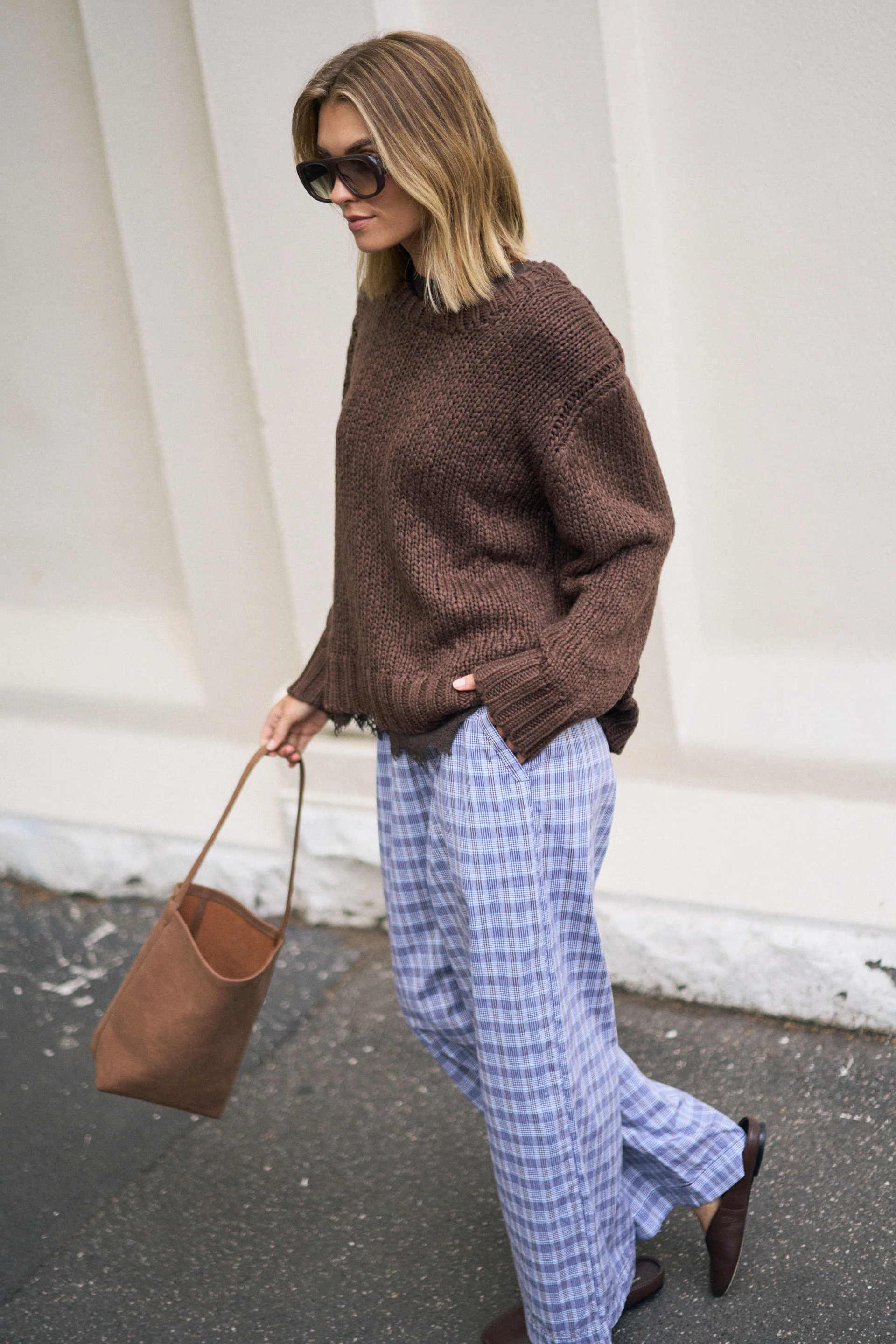 Ceres Life - The Lounge Pant - Blue Chocolate Check - Image 2