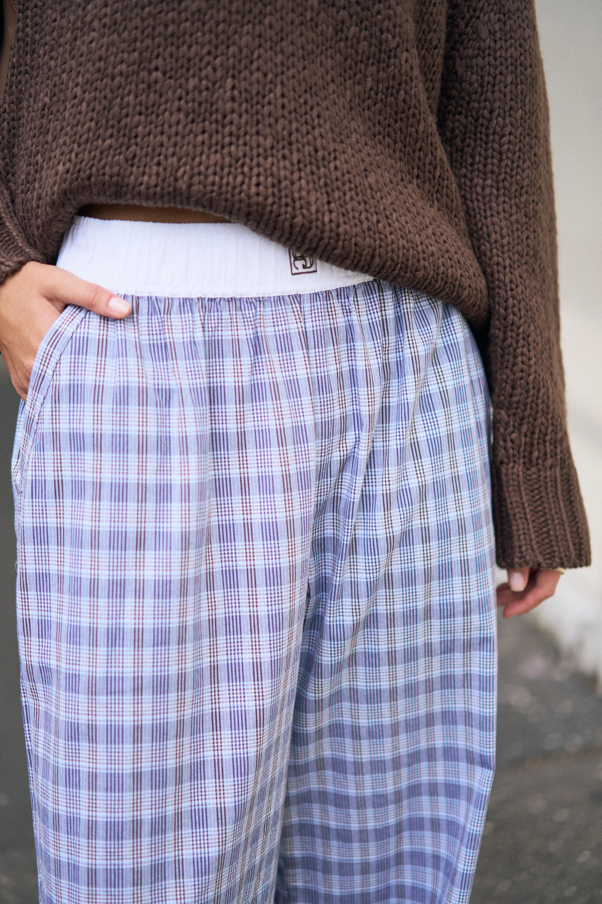 Ceres Life - The Lounge Pant - Blue Chocolate Check - Image 3