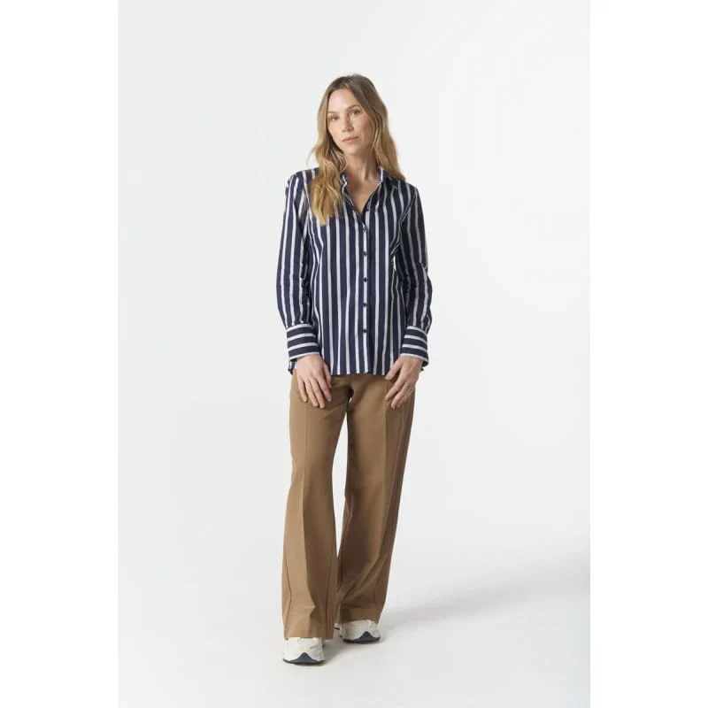 Cloth + Paper + Scissors - Most Wanted Striped Shirt - Bright Navy/White