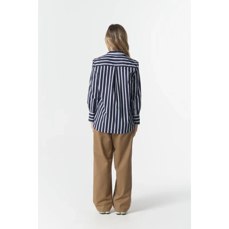 Cloth + Paper + Scissors - Most Wanted Striped Shirt - Bright Navy/White - Image 3