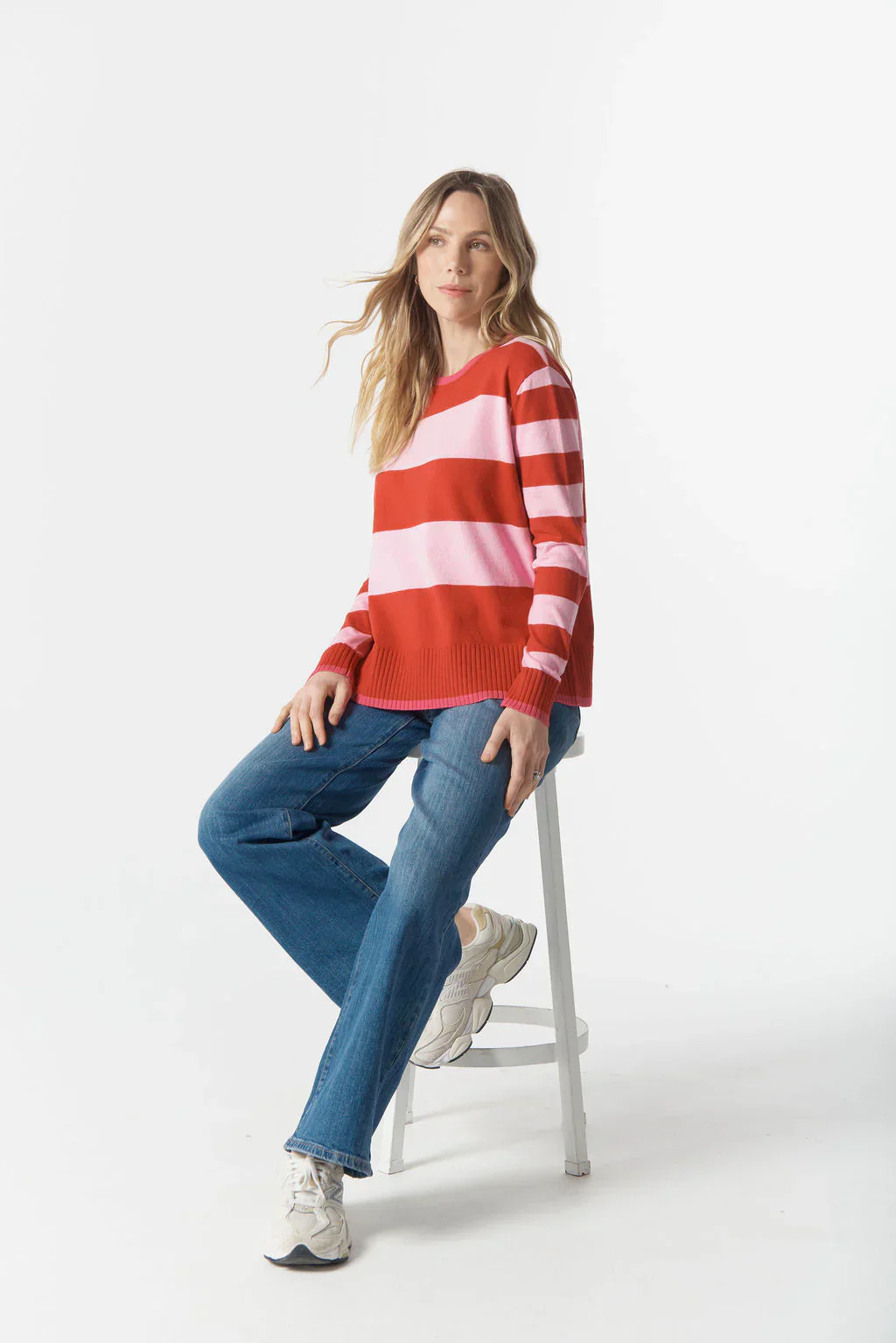 Cloth + Paper + Scissors - Sierra Stripe Knit - Flamboyant Stripe