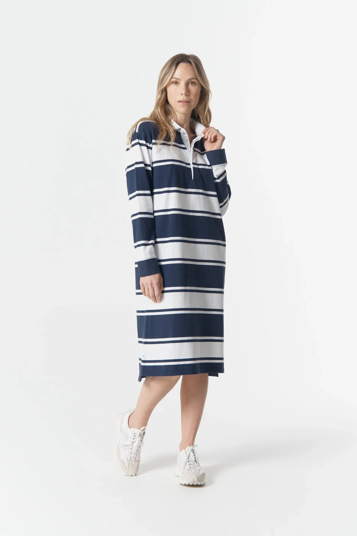 Cloth + Paper + Scissors - The Go To Rugby Dress - Parisian Navy/White