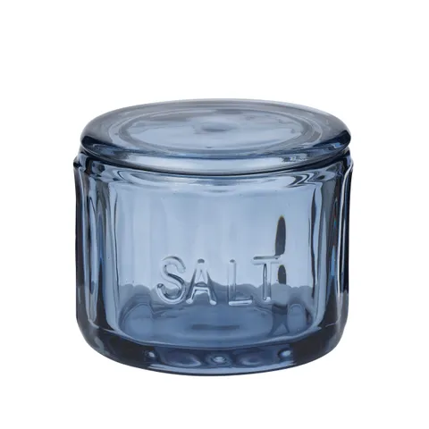 Coast To Coast Home - Lia Glass Salt Jar 9.5x8cm - Denim