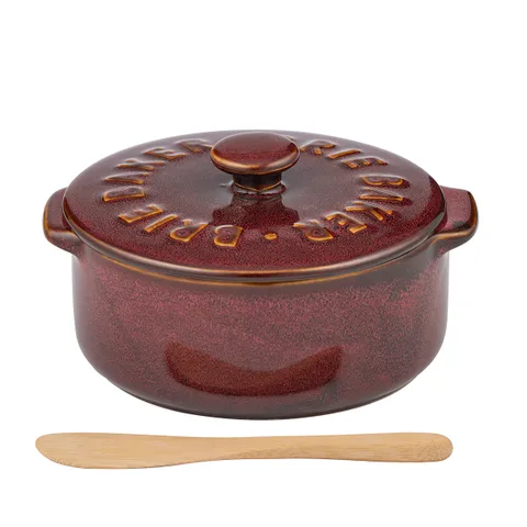 Coast to Coast Home - Loire Ceramic Brie Baker 13.5x16x7.5cm - Burgundy