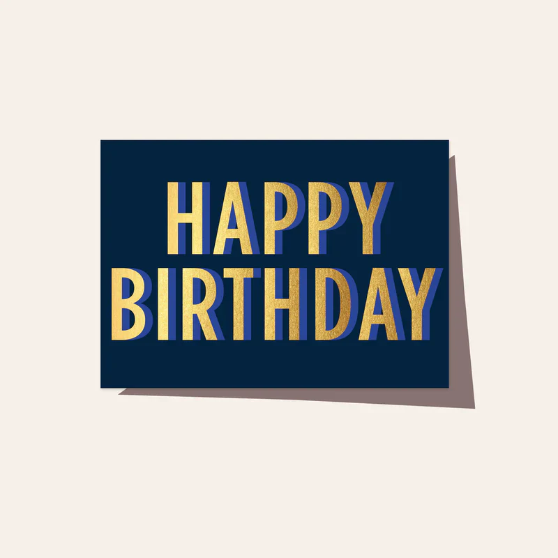 Elm Paper - BIRTHDAY CARD NEON NAVY
