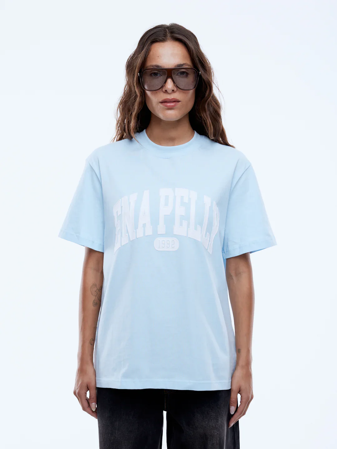 Ena Pelly - COLLEGIATE TEE - LIGHT BLUE