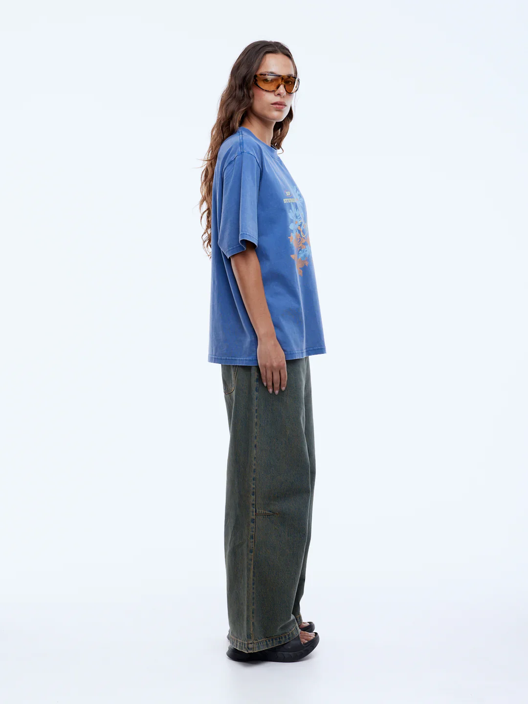 Ena Pelly - ENA VINTAGE FLORAL TEE - WASHED INDIGO - Image 3